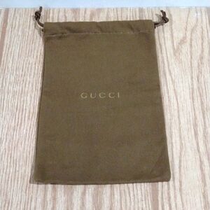 Gucci Brown Color Drawstring Storage Dust Bag 9 x 6-in,in excellent Condition